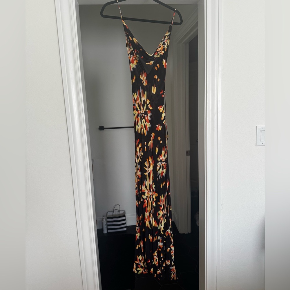 Rat & Boa Black Maxi Dress with Vibrant Floral Design - Picture 3 of 7